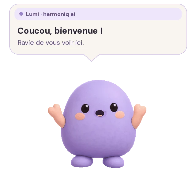 Lumi fait coucou : Coucou, bienvenue ! Ravie de vous voir ici.
